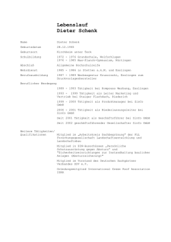 Lebenslauf Dieter Schenk