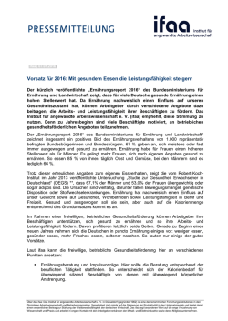 ifaa: Vorsatz f&uuml;r 2016: Mit gesundem Essen die Leistungsf&auml;higkeit