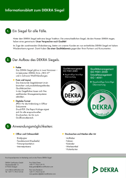Infoblatt DEKKRA Siegel