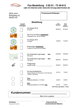 Bestellformular AU-Siegel - Kfz