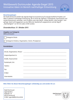Wettbewerb Dortmunder Agenda-Siegel 2015