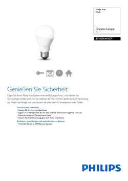 Hersteller Datenblatt Philips hue White 9,5W A60