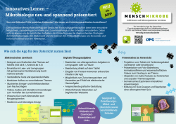 Innovatives Lernen &ndash; Mikrobiologie neu und spannend pr&auml;sentiert
