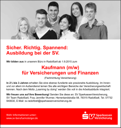 Sicher. Richtig. Spannend - SV SparkassenVersicherung