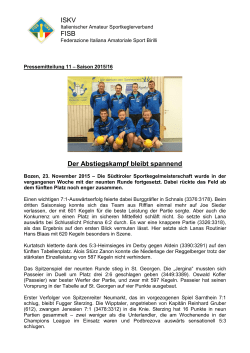 ISKV FISB Der Abstiegskampf bleibt spannend
