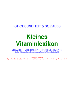 Kleines Vitaminlexikon
