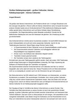 Großes Kaltakquiseprojekt – großes Callcenter, kleines