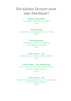 Ein kleines Dessert noch zum Abschluss?