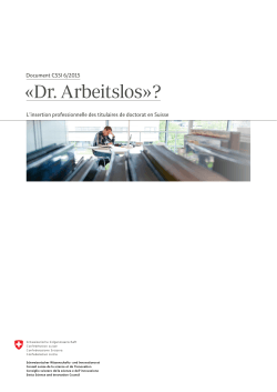 Dr. Arbeitslos - Schweizerischer Wissenschafts