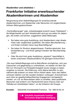 Flyer SHG_Akademiker Arbeitslos mit Logo