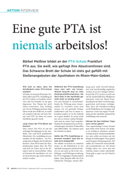 Eine gute PTA ist niemals arbeitslos!
