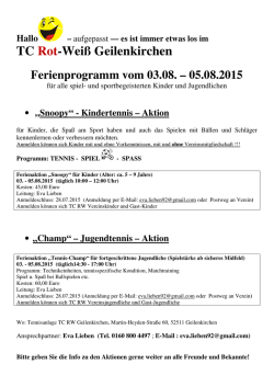Jugendcamp Anmeldung