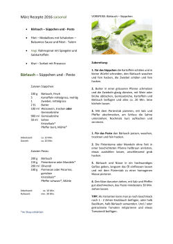 März Rezepte 2016 saisonal Bärlauch – Süppchen und