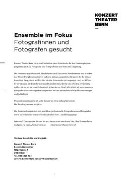 Ensemble im Fokus Fotografinnen und Fotografen gesucht