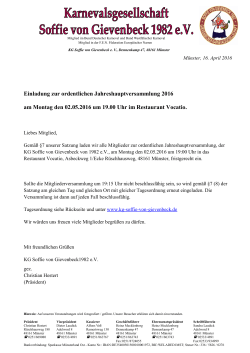 Einladung & Tagesordnung - KG Soffie von Gievenbeck