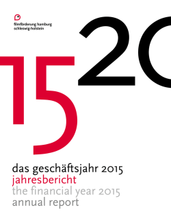 Jahresbericht 2015 - Filmf&ouml;rderung Hamburg Schleswig