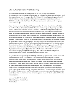 Echo zu &bdquo;W&uuml;stensandrose&ldquo; von Peter Ming