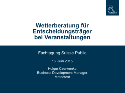 Professionelle Wetterberatung / H. Czerwenka