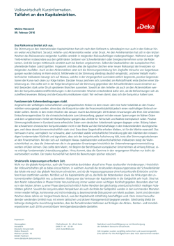 Volkswirtschaft Kurzinformation