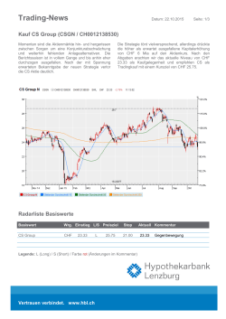 Trading-News CSGN - Hypothekarbank Lenzburg AG