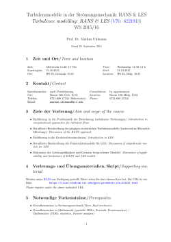 Inhalt &ndash; Numerische Stro127 omungsmechanik I