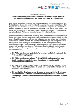 Standortbestimmung der Bundesarbeitsgemeinschaft der Freien