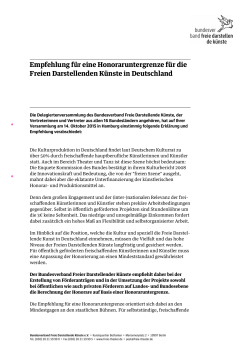 Empfehlung für eine Honoraruntergrenze für die Freien