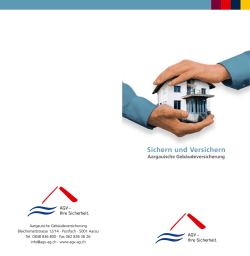 Sichern und Versichern - Aargauische Gebäudeversicherung