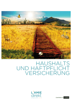 HAUSHALTS UND HAFTPFLICHT VERSICHERUNG