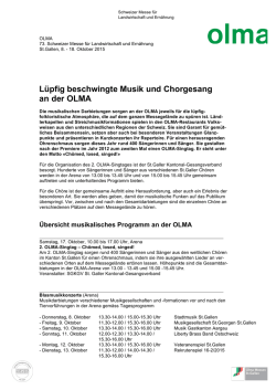 Lüpfig beschwingte Musik und Chorgesang an der OLMA