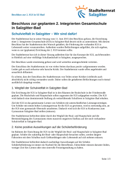 15-10-03 Erklärung 2. IGS - Stadtelternrat Salzgitter