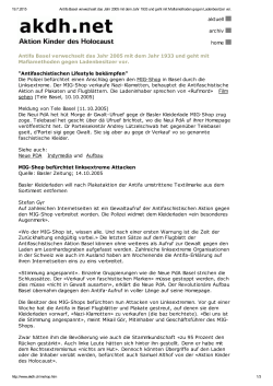 aktuell archiv home Antifa Basel verwechselt das Jahr 2005 mit dem