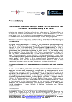 Pressemitteilung - Rechtsanwaltskammer Thüringen