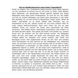 Hat ein Waldkindergarten einen festen Tagesablauf?