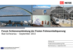 Forum Schienenanbindung der Festen Fehmarnbeltquerung Bad