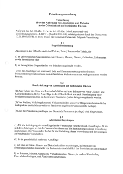 Plakatierungsverordnung - Verwaltungsgemeinschaft Partenstein