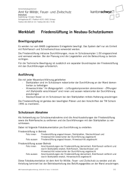 Merkblatt Friedenslüftung in Neubau