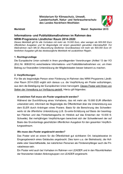 Informations- und Publizit&auml;tsma&szlig;nahmen im Rahmen des