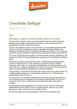 Checkliste Geflügel