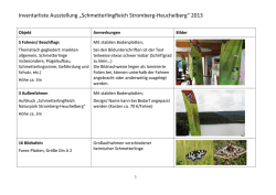 Inventarliste Ausstellung SchmetterlingReich