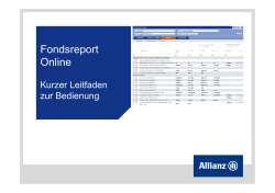 Kurzanleitung Fondsreport Online