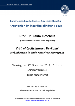 Prof. Dr. Pablo Ciccolella - am Institut für Romanistik