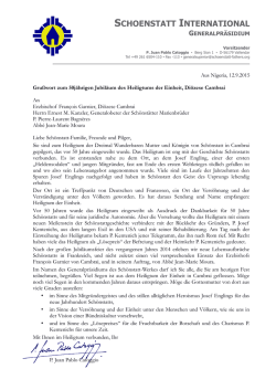 Gru&szlig;wort von P. Juan Pablo Catoggio, Vorsitzender des