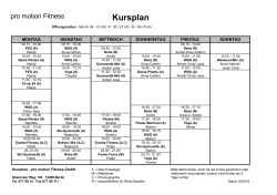 aktueller Kursplan - Gesundheitsclub Pro Motion I Adlershof