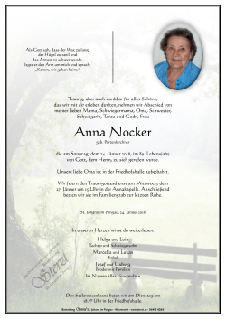 Anna Nocker - Bestattung Sterzl