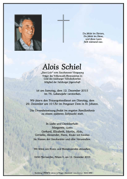 Alois Schiel - Bestattung Sterzl