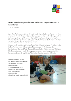 Pfingsturnier - PSV Badminton