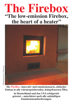 The low-emission Firebox, the heart of a heater