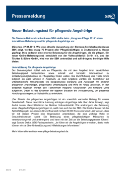 Neuer Belastungstest für pflegende Angehörige