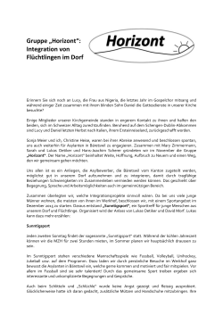 Gruppe &bdquo;Horizont&ldquo;: Integration von Fl&uuml;chtlingen im Dorf